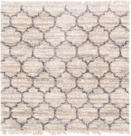 Beige 8' x 8' Hygge Shag Square Area Rug Thick Soft Touch Fluffy & Plush Shaggy Pile 100% Polypropylene With Jute Backing Modern Carpet for Sale at Rug Engine