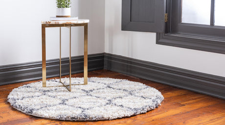 Beige 5' x 5' Hygge Shag Round Area Rug Thick Soft Touch Fluffy & Plush Shaggy Pile 100% Polypropylene With Jute Backing Modern Carpet for Sale at Rug Engine