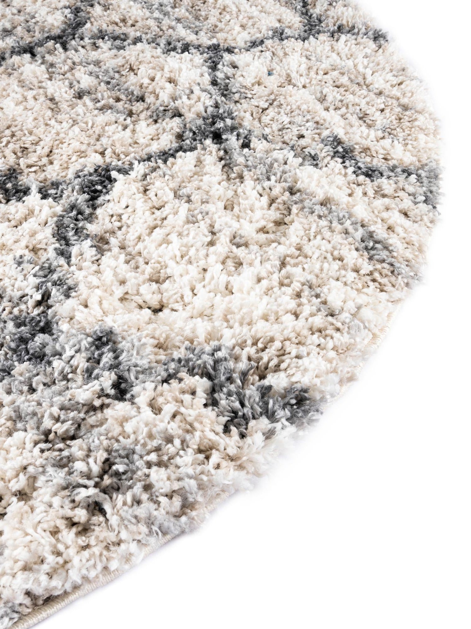 Beige 5' x 5' Hygge Shag Round Area Rug Thick Soft Touch Fluffy & Plush Shaggy Pile 100% Polypropylene With Jute Backing Modern Carpet for Sale at Rug Engine