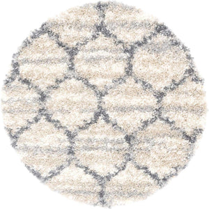 Beige 3' 3 x 3' 3 Hygge Shag Round Area Rug Thick Soft Touch Fluffy & Plush Shaggy Pile 100% Polypropylene With Jute Backing Modern Carpet for Sale at Rug Engine