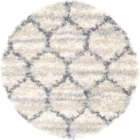 Beige 3' 3 x 3' 3 Hygge Shag Round Area Rug Thick Soft Touch Fluffy & Plush Shaggy Pile 100% Polypropylene With Jute Backing Modern Carpet for Sale at Rug Engine