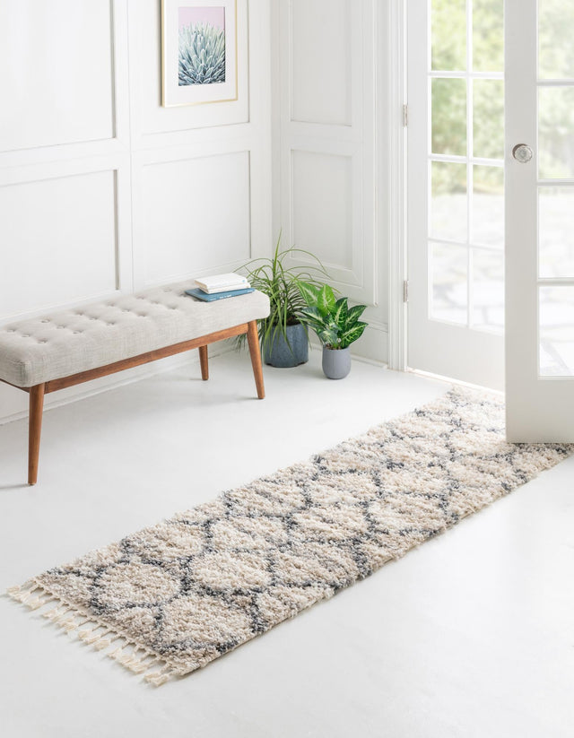 Beige 2' 2 x 6' 1 Hygge Shag Runner Area Rug Thick Soft Touch Fluffy & Plush Shaggy Pile 100% Polypropylene With Jute Backing Modern Carpet for Sale at Rug Engine