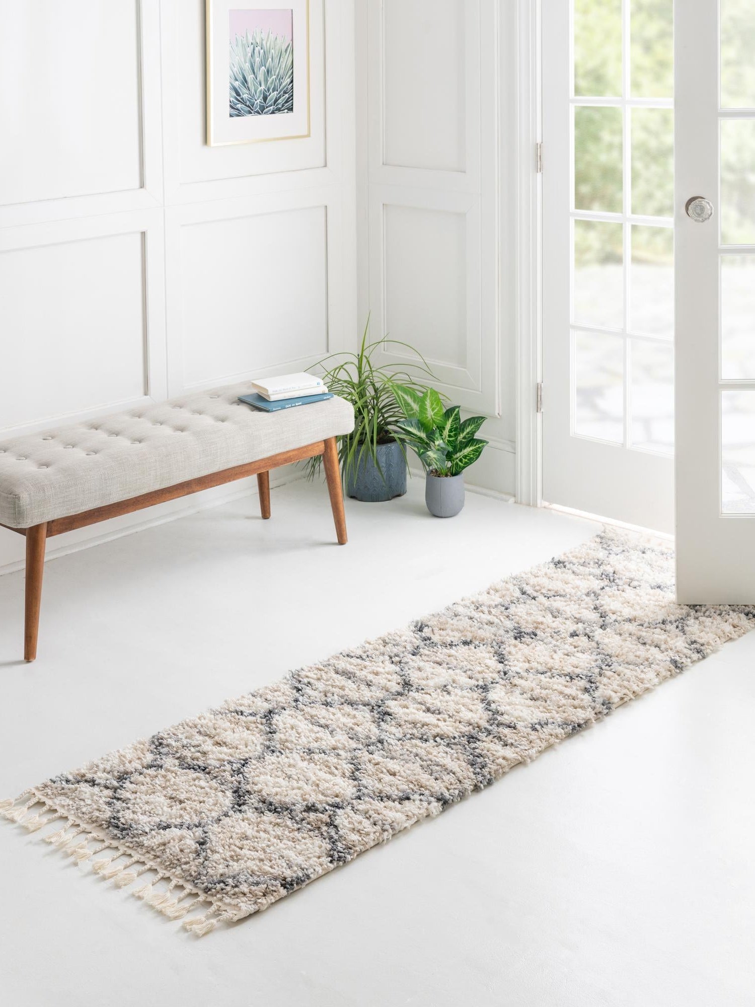 Beige 2' 7 x 8' 2 Hygge Shag Runner Area Rug Thick Soft Touch Fluffy & Plush Shaggy Pile 100% Polypropylene With Jute Backing Modern Carpet for Sale at Rug Engine