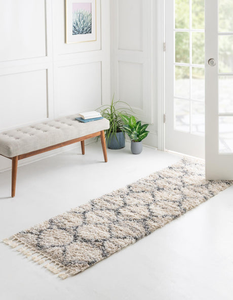 Beige 2' 7 x 8' 2 Hygge Shag Runner Area Rug Thick Soft Touch Fluffy & Plush Shaggy Pile 100% Polypropylene With Jute Backing Modern Carpet for Sale at Rug Engine