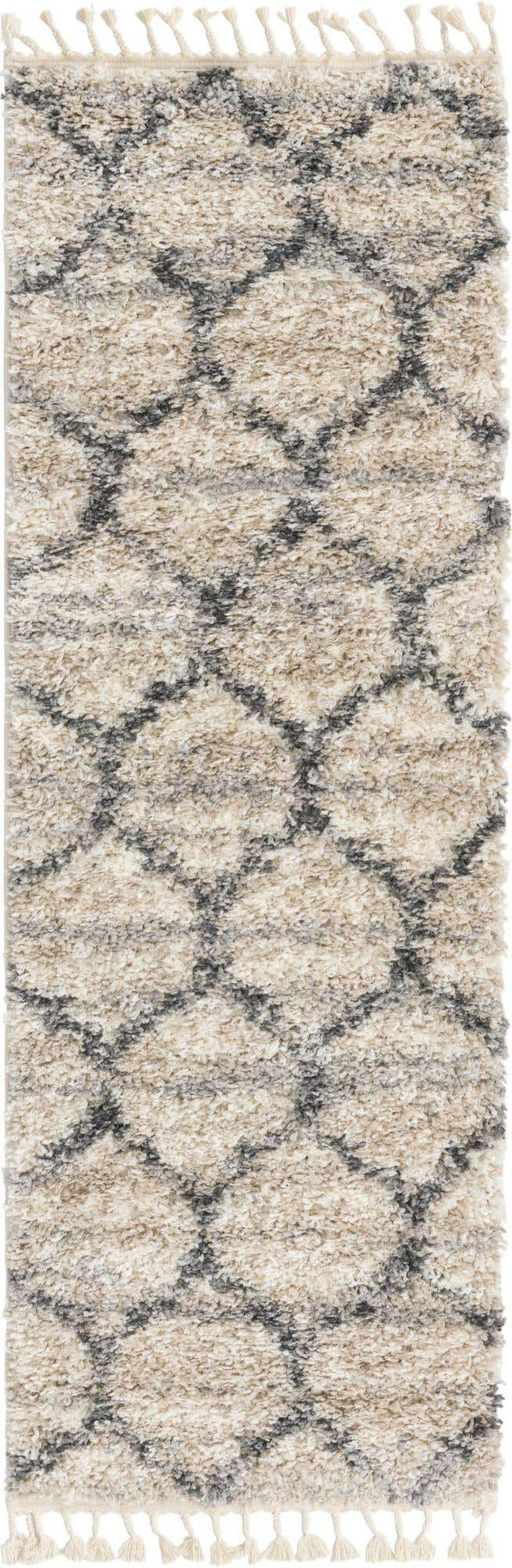 Beige 2' 2 x 6' 1 Hygge Shag Runner Area Rug Thick Soft Touch Fluffy & Plush Shaggy Pile 100% Polypropylene With Jute Backing Modern Carpet for Sale at Rug Engine