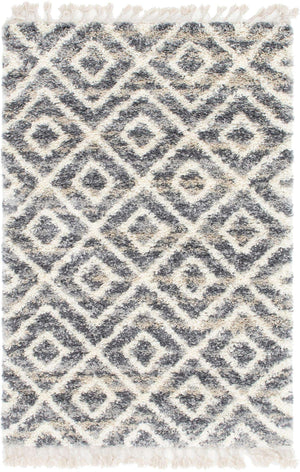 Gray 4' 1 x 6' 1 Hygge Shag Rectangle Area Rug Thick Soft Touch Fluffy & Plush Shaggy Pile 100% Polypropylene With Jute Backing Modern Carpet for Sale at Rug Engine