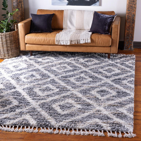 Gray 8' x 8' Hygge Shag Square Area Rug Thick Soft Touch Fluffy & Plush Shaggy Pile 100% Polypropylene With Jute Backing Modern Carpet for Sale at Rug Engine