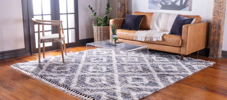 Gray 8' x 8' Hygge Shag Square Area Rug Thick Soft Touch Fluffy & Plush Shaggy Pile 100% Polypropylene With Jute Backing Modern Carpet for Sale at Rug Engine