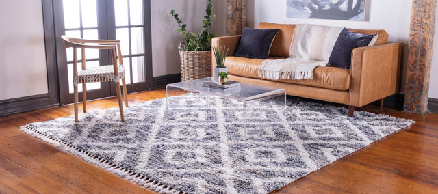 Gray 8' x 8' Hygge Shag Square Area Rug Thick Soft Touch Fluffy & Plush Shaggy Pile 100% Polypropylene With Jute Backing Modern Carpet for Sale at Rug Engine