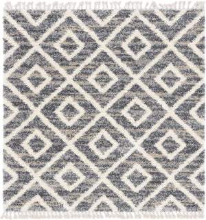 Gray 8' x 8' Hygge Shag Square Area Rug Thick Soft Touch Fluffy & Plush Shaggy Pile 100% Polypropylene With Jute Backing Modern Carpet for Sale at Rug Engine