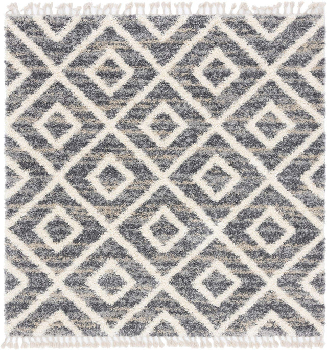Gray 8' x 8' Hygge Shag Square Area Rug Thick Soft Touch Fluffy & Plush Shaggy Pile 100% Polypropylene With Jute Backing Modern Carpet for Sale at Rug Engine