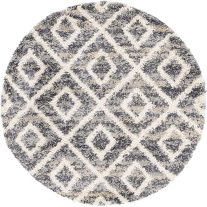 Gray 5' x 5' Hygge Shag Round Area Rug Thick Soft Touch Fluffy & Plush Shaggy Pile 100% Polypropylene With Jute Backing Modern Carpet for Sale at Rug Engine