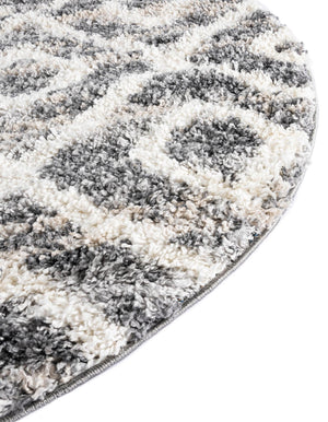 Gray 5' x 5' Hygge Shag Round Area Rug Thick Soft Touch Fluffy & Plush Shaggy Pile 100% Polypropylene With Jute Backing Modern Carpet for Sale at Rug Engine