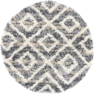 Gray 3' 3 x 3' 3 Hygge Shag Round Area Rug Thick Soft Touch Fluffy & Plush Shaggy Pile 100% Polypropylene With Jute Backing Modern Carpet for Sale at Rug Engine