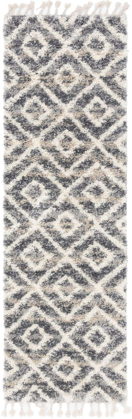 Gray 2' 7 x 8' 2 Hygge Shag Runner Area Rug Thick Soft Touch Fluffy & Plush Shaggy Pile 100% Polypropylene With Jute Backing Modern Carpet for Sale at Rug Engine