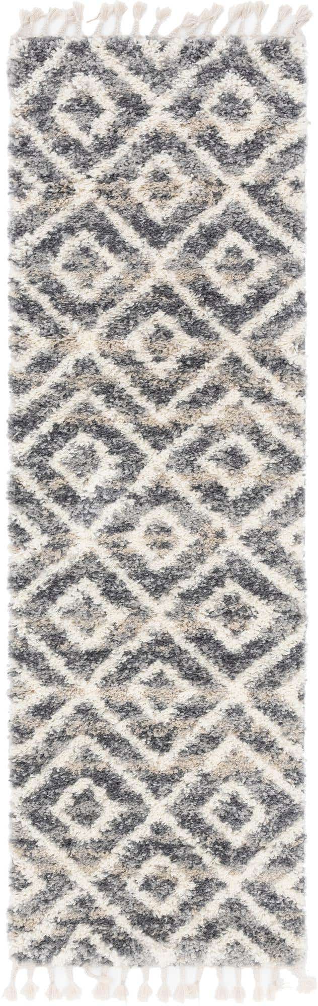 Gray 2' 7 x 8' 2 Hygge Shag Runner Area Rug Thick Soft Touch Fluffy & Plush Shaggy Pile 100% Polypropylene With Jute Backing Modern Carpet for Sale at Rug Engine