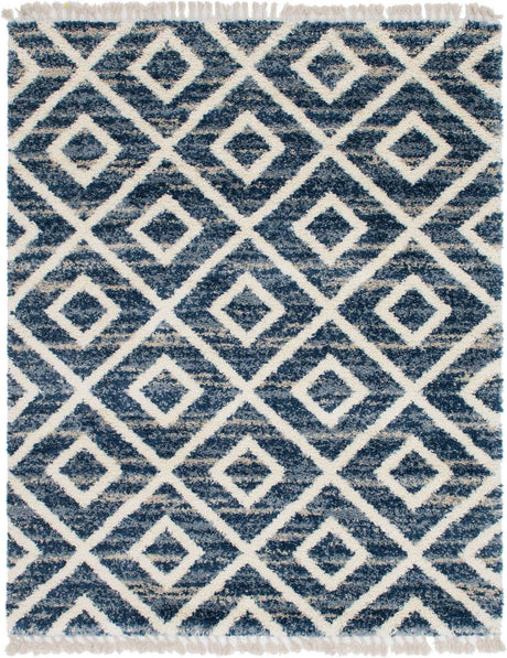 Blue 8' x 10' Hygge Shag Rectangle Area Rug Thick Soft Touch Fluffy & Plush Shaggy Pile 100% Polypropylene With Jute Backing Modern Carpet for Sale at Rug Engine