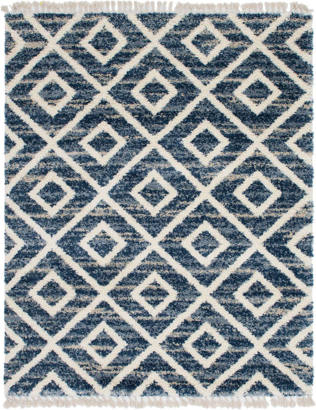 Blue 8' x 10' Hygge Shag Rectangle Area Rug Thick Soft Touch Fluffy & Plush Shaggy Pile 100% Polypropylene With Jute Backing Modern Carpet for Sale at Rug Engine