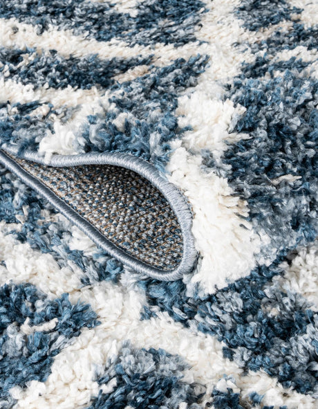 Blue 4' 1 x 6' 1 Hygge Shag Rectangle Area Rug Thick Soft Touch Fluffy & Plush Shaggy Pile 100% Polypropylene With Jute Backing Modern Carpet for Sale at Rug Engine