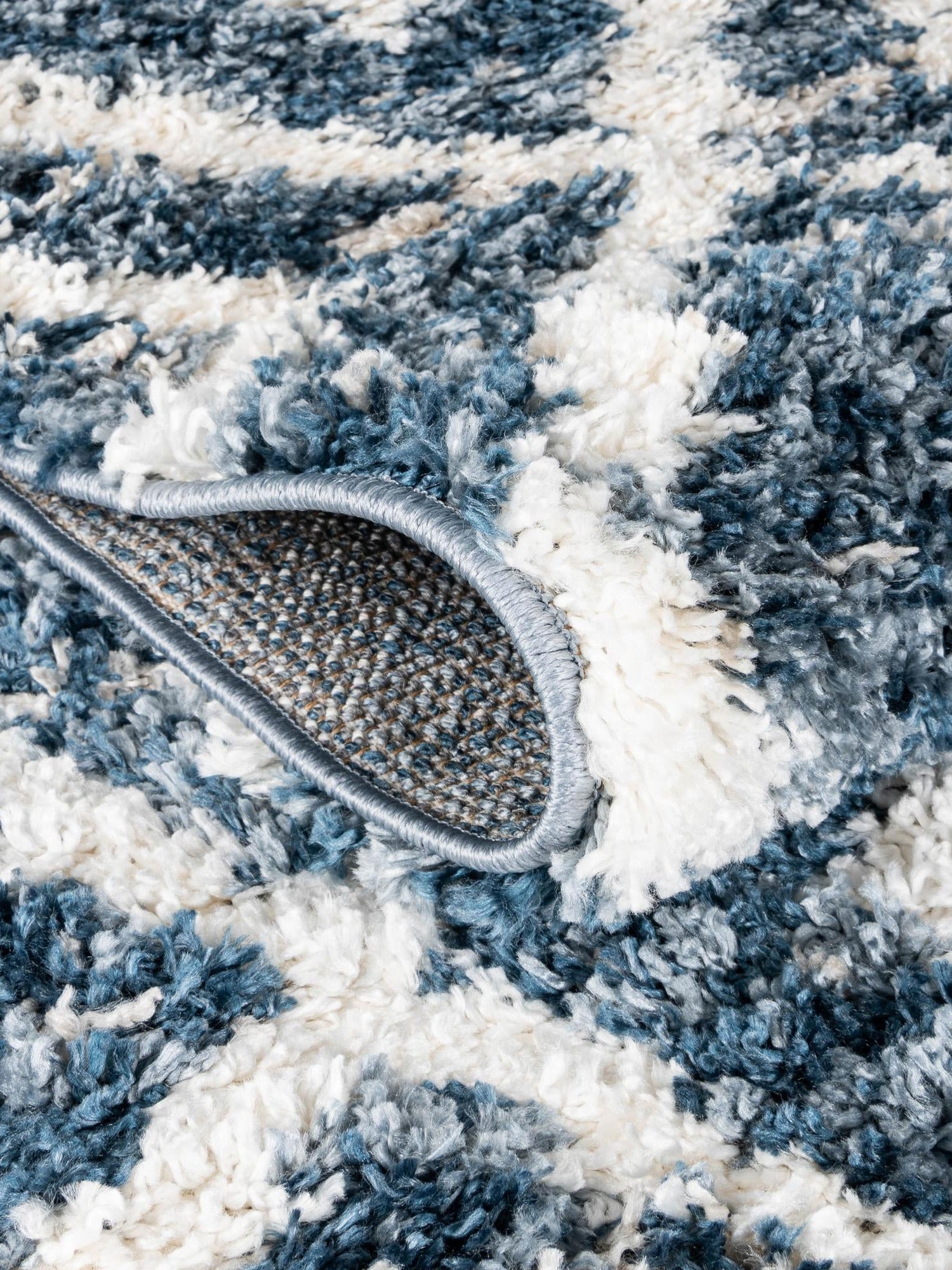 Blue 8' x 10' Hygge Shag Rectangle Area Rug Thick Soft Touch Fluffy & Plush Shaggy Pile 100% Polypropylene With Jute Backing Modern Carpet for Sale at Rug Engine