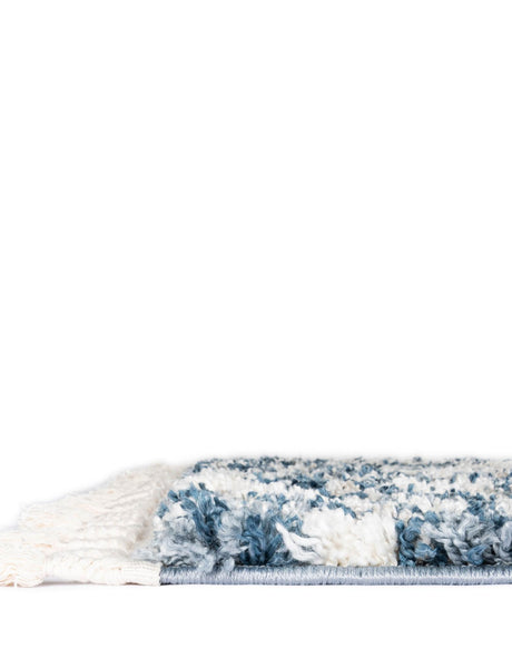 Blue 5' 1 x 8' Hygge Shag Rectangle Area Rug Thick Soft Touch Fluffy & Plush Shaggy Pile 100% Polypropylene With Jute Backing Modern Carpet for Sale at Rug Engine