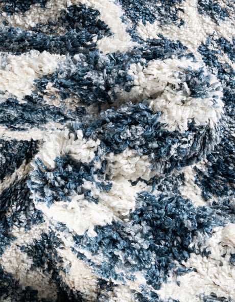 Blue 8' x 10' Hygge Shag Rectangle Area Rug Thick Soft Touch Fluffy & Plush Shaggy Pile 100% Polypropylene With Jute Backing Modern Carpet for Sale at Rug Engine