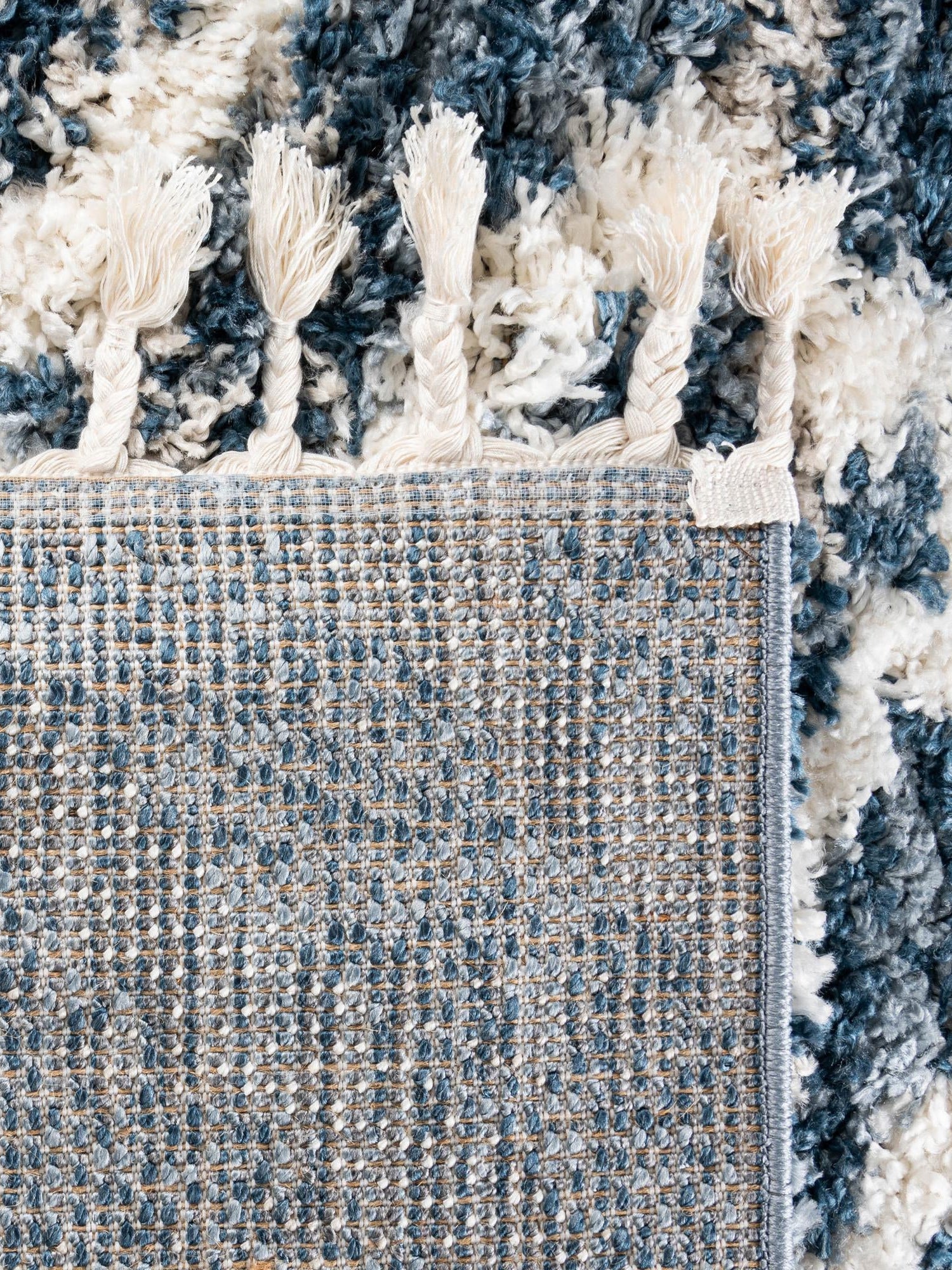 Blue 5' 1 x 8' Hygge Shag Rectangle Area Rug Thick Soft Touch Fluffy & Plush Shaggy Pile 100% Polypropylene With Jute Backing Modern Carpet for Sale at Rug Engine