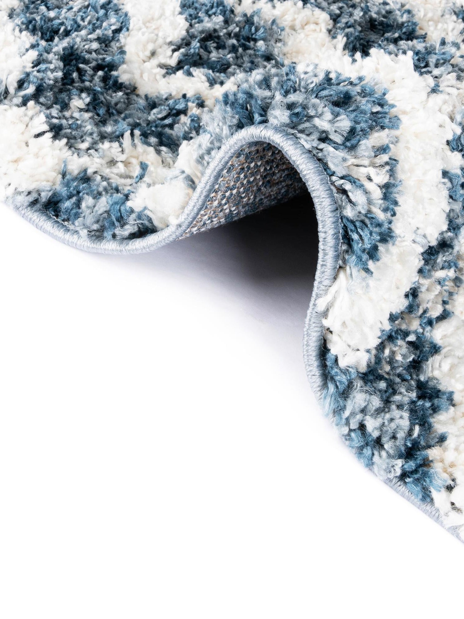 Blue 8' x 10' Hygge Shag Rectangle Area Rug Thick Soft Touch Fluffy & Plush Shaggy Pile 100% Polypropylene With Jute Backing Modern Carpet for Sale at Rug Engine