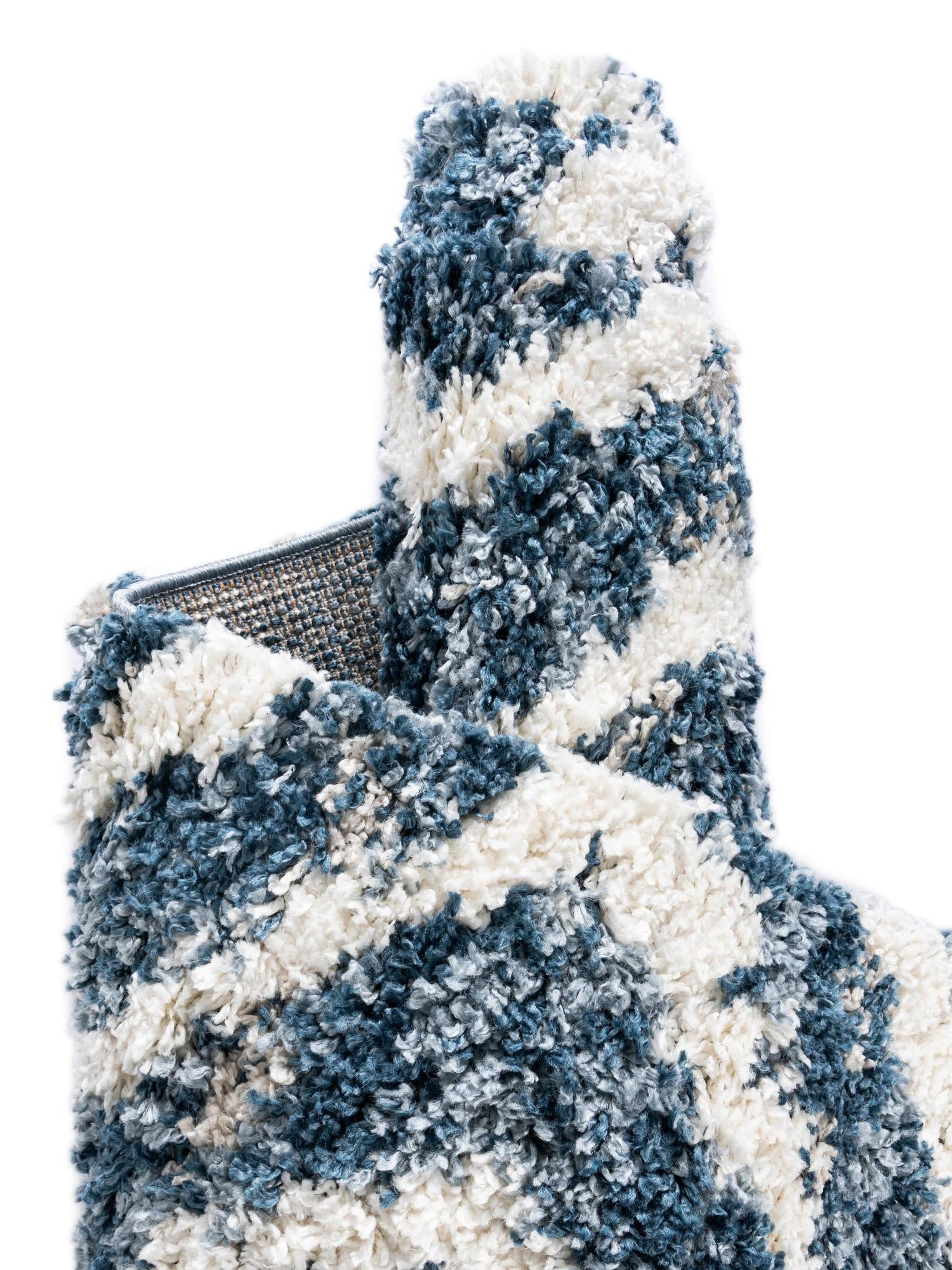 Blue 4' 1 x 6' 1 Hygge Shag Rectangle Area Rug Thick Soft Touch Fluffy & Plush Shaggy Pile 100% Polypropylene With Jute Backing Modern Carpet for Sale at Rug Engine