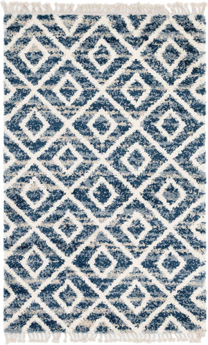 Blue 5' 1 x 8' Hygge Shag Rectangle Area Rug Thick Soft Touch Fluffy & Plush Shaggy Pile 100% Polypropylene With Jute Backing Modern Carpet for Sale at Rug Engine