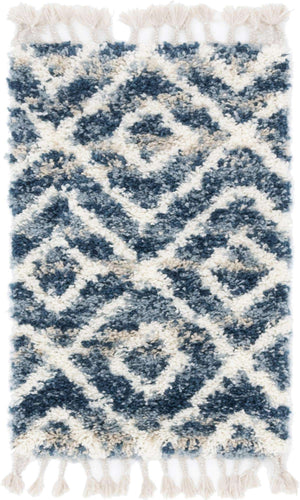 Blue 2' 2 x 3' 1 Hygge Shag Rectangle Area Rug Thick Soft Touch Fluffy & Plush Shaggy Pile 100% Polypropylene With Jute Backing Modern Carpet for Sale at Rug Engine