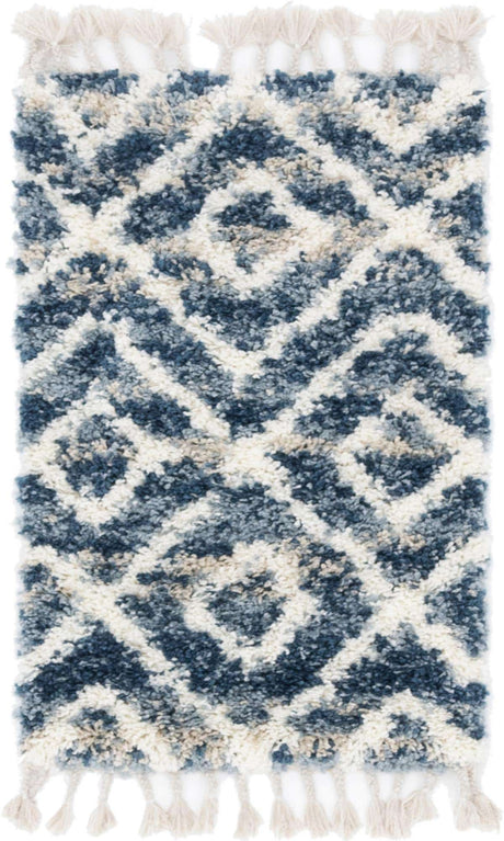 Blue 2' 2 x 3' 1 Hygge Shag Rectangle Area Rug Thick Soft Touch Fluffy & Plush Shaggy Pile 100% Polypropylene With Jute Backing Modern Carpet for Sale at Rug Engine
