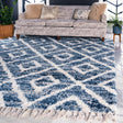 Blue 8' x 8' Hygge Shag Square Area Rug Thick Soft Touch Fluffy & Plush Shaggy Pile 100% Polypropylene With Jute Backing Modern Carpet for Sale at Rug Engine