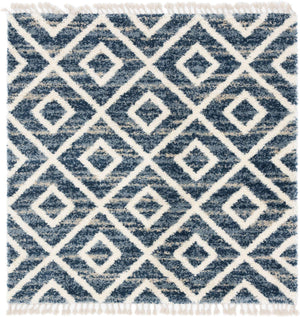 Blue 8' x 8' Hygge Shag Square Area Rug Thick Soft Touch Fluffy & Plush Shaggy Pile 100% Polypropylene With Jute Backing Modern Carpet for Sale at Rug Engine