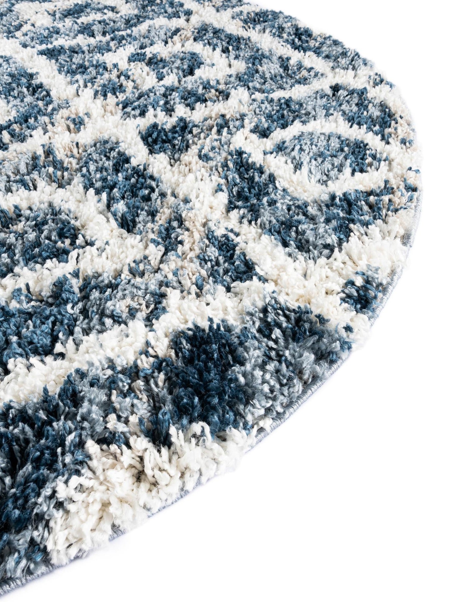 Blue 3' 3 x 3' 3 Hygge Shag Round Area Rug Thick Soft Touch Fluffy & Plush Shaggy Pile 100% Polypropylene With Jute Backing Modern Carpet for Sale at Rug Engine