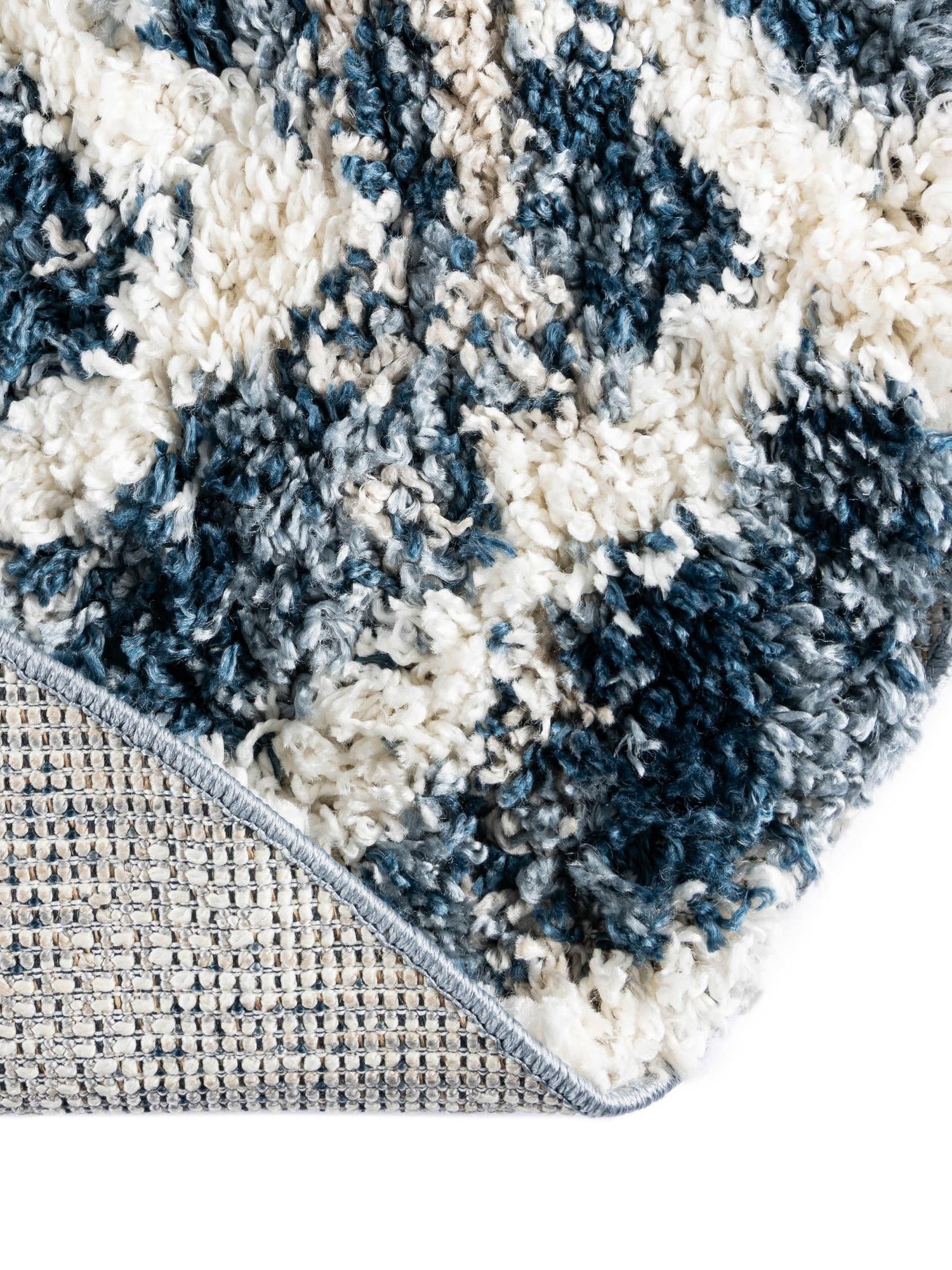 Blue 3' 3 x 3' 3 Hygge Shag Round Area Rug Thick Soft Touch Fluffy & Plush Shaggy Pile 100% Polypropylene With Jute Backing Modern Carpet for Sale at Rug Engine