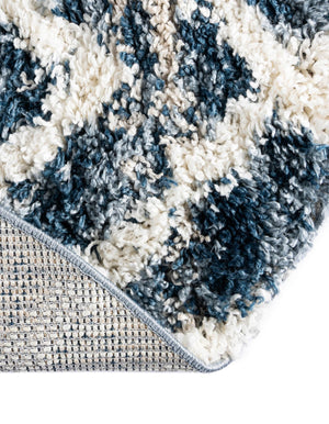 Blue 3' 3 x 3' 3 Hygge Shag Round Area Rug Thick Soft Touch Fluffy & Plush Shaggy Pile 100% Polypropylene With Jute Backing Modern Carpet for Sale at Rug Engine