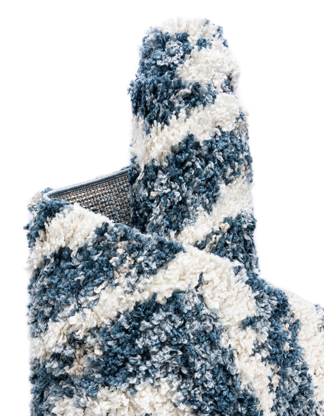 Blue 3' 3 x 3' 3 Hygge Shag Round Area Rug Thick Soft Touch Fluffy & Plush Shaggy Pile 100% Polypropylene With Jute Backing Modern Carpet for Sale at Rug Engine