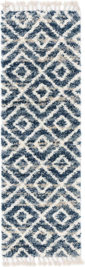 Blue 2' 7 x 8' 2 Hygge Shag Runner Area Rug Thick Soft Touch Fluffy & Plush Shaggy Pile 100% Polypropylene With Jute Backing Modern Carpet for Sale at Rug Engine