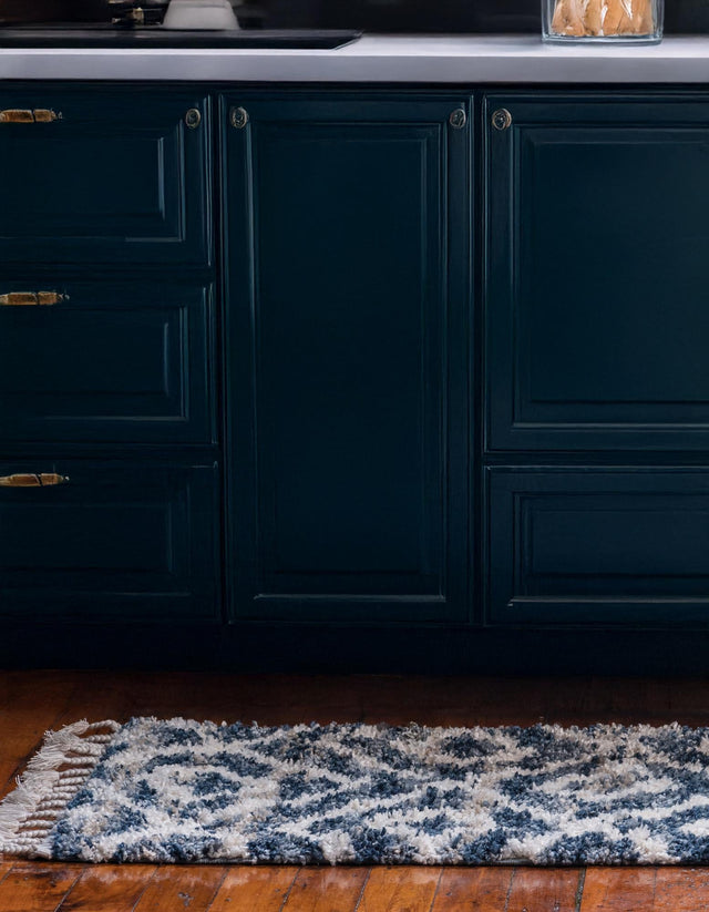 Blue 2' 2 x 6' 1 Hygge Shag Runner Area Rug Thick Soft Touch Fluffy & Plush Shaggy Pile 100% Polypropylene With Jute Backing Modern Carpet for Sale at Rug Engine