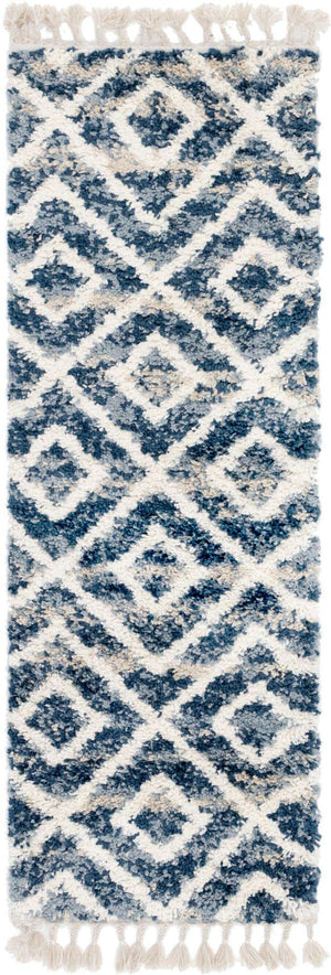 Blue 2' 2 x 6' 1 Hygge Shag Runner Area Rug Thick Soft Touch Fluffy & Plush Shaggy Pile 100% Polypropylene With Jute Backing Modern Carpet for Sale at Rug Engine
