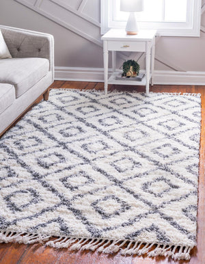 Ivory 5' 1 x 8' Hygge Shag Rectangle Area Rug Thick Soft Touch Fluffy & Plush Shaggy Pile 100% Polypropylene With Jute Backing Modern Carpet for Sale at Rug Engine