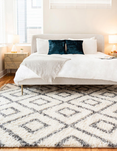 Ivory 5' 1 x 8' Hygge Shag Rectangle Area Rug Thick Soft Touch Fluffy & Plush Shaggy Pile 100% Polypropylene With Jute Backing Modern Carpet for Sale at Rug Engine