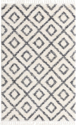 Ivory 5' 1 x 8' Hygge Shag Rectangle Area Rug Thick Soft Touch Fluffy & Plush Shaggy Pile 100% Polypropylene With Jute Backing Modern Carpet for Sale at Rug Engine