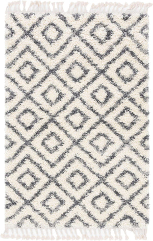Ivory 4' 1 x 6' 1 Hygge Shag Rectangle Area Rug Thick Soft Touch Fluffy & Plush Shaggy Pile 100% Polypropylene With Jute Backing Modern Carpet for Sale at Rug Engine