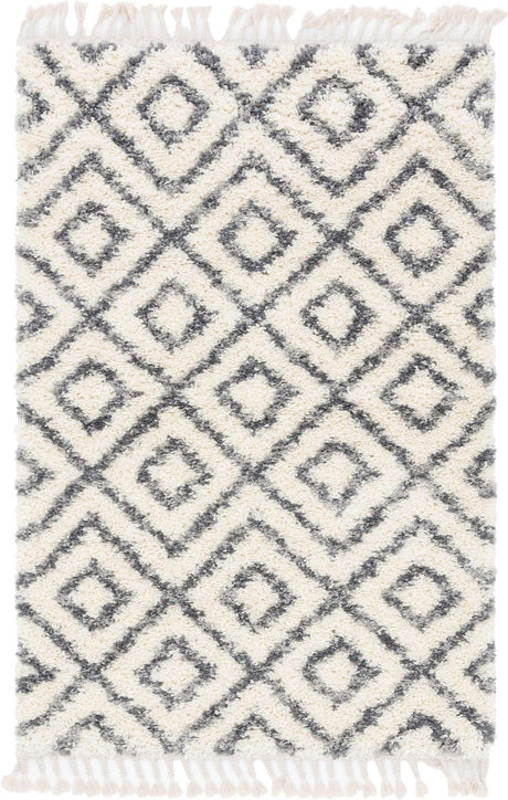 Ivory 4' 1 x 6' 1 Hygge Shag Rectangle Area Rug Thick Soft Touch Fluffy & Plush Shaggy Pile 100% Polypropylene With Jute Backing Modern Carpet for Sale at Rug Engine