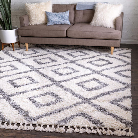 Ivory 8' x 8' Hygge Shag Square Area Rug Thick Soft Touch Fluffy & Plush Shaggy Pile 100% Polypropylene With Jute Backing Modern Carpet for Sale at Rug Engine