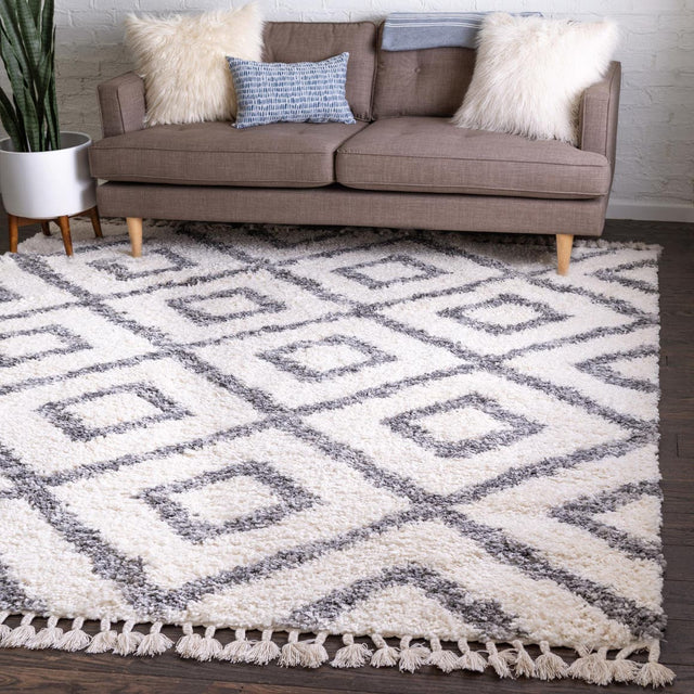 Ivory 8' x 8' Hygge Shag Square Area Rug Thick Soft Touch Fluffy & Plush Shaggy Pile 100% Polypropylene With Jute Backing Modern Carpet for Sale at Rug Engine