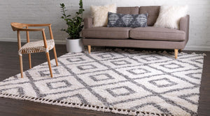 Ivory 8' x 8' Hygge Shag Square Area Rug Thick Soft Touch Fluffy & Plush Shaggy Pile 100% Polypropylene With Jute Backing Modern Carpet for Sale at Rug Engine