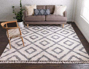Ivory 8' x 8' Hygge Shag Square Area Rug Thick Soft Touch Fluffy & Plush Shaggy Pile 100% Polypropylene With Jute Backing Modern Carpet for Sale at Rug Engine